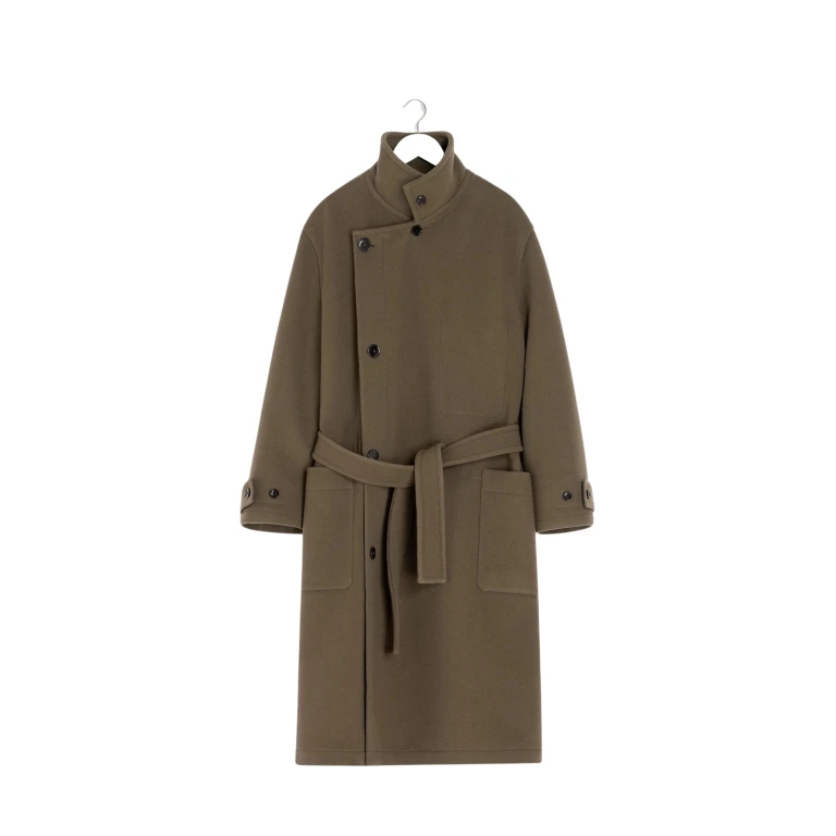 Lemaire Wrap Coat in Wool - Coats - Parisian Minimalist Luxury at Luxury Shoes 