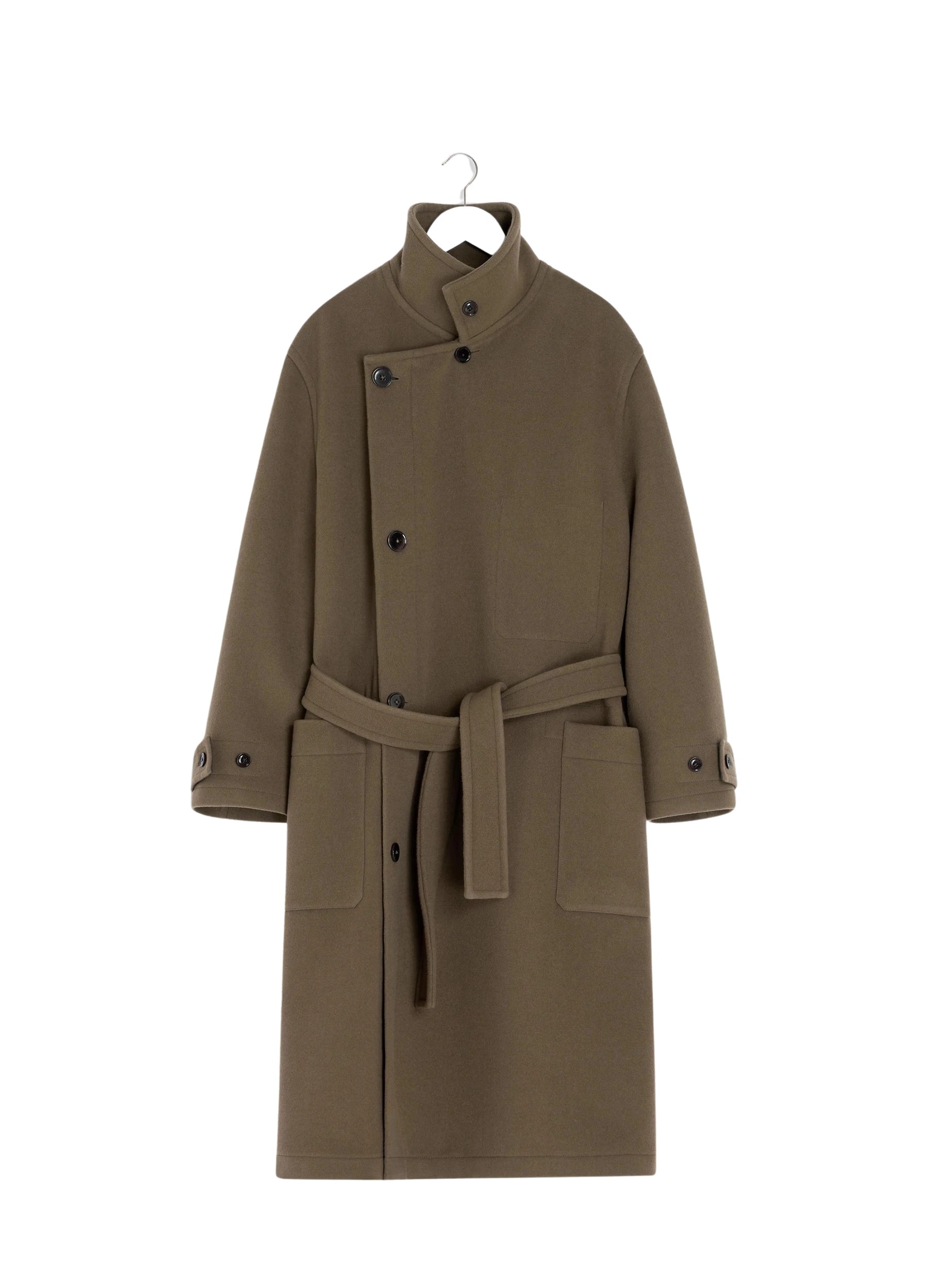 Lemaire Wrap Coat in Wool - Coats - Parisian Minimalist Luxury at Luxury Shoes 