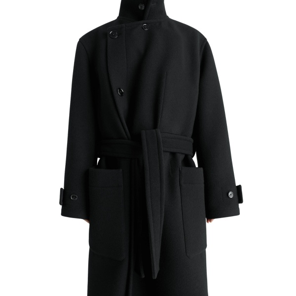 Lemaire Wrap Coat in Wool - Coats - Parisian Minimalist Luxury at Luxury Shoes 