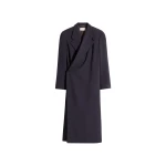 Lemaire Wrap Over Coat in Wool Crepe - Coats - Parisian Minimalist Luxury at Luxury Shoes 