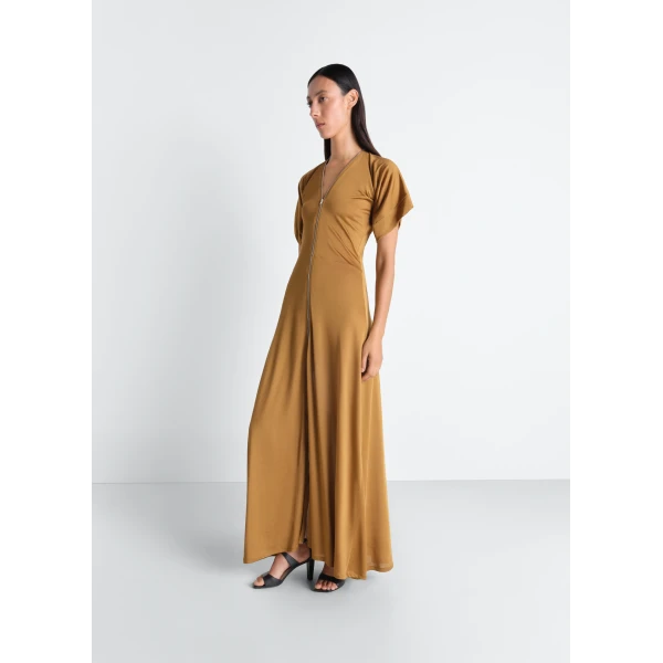 Lemaire Zip Dress in Viscose Cotton Jersey - Dresses - Parisian Minimalist Luxury at Luxury Shoes 