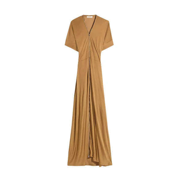 Lemaire Zip Dress in Viscose Cotton Jersey - Dresses - Parisian Minimalist Luxury at Luxury Shoes 