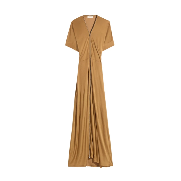 Lemaire Zip Dress in Viscose Cotton Jersey - Dresses - Parisian Minimalist Luxury at Luxury Shoes 