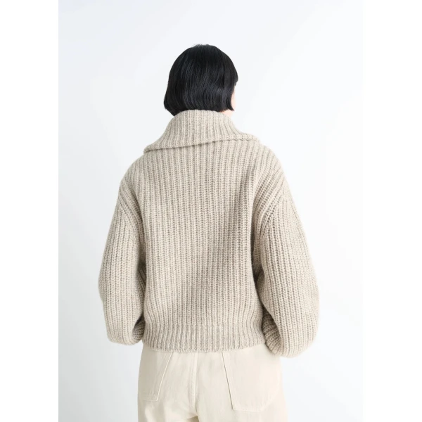 Lemaire Zipped Cardigan in Yak Alpaca - Knitwear - Parisian Minimalist Luxury at Luxury Shoes 