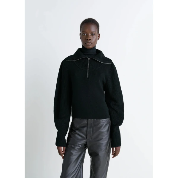 Lemaire Zipped Sweater - Knitwear - Parisian Minimalist Luxury at Luxury Shoes 