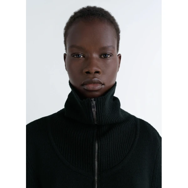 Lemaire Zipped Sweater - Knitwear - Parisian Minimalist Luxury at Luxury Shoes 