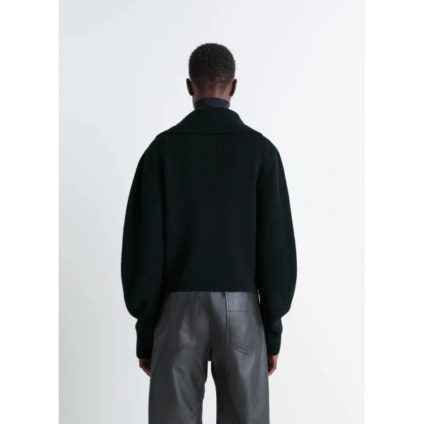 Lemaire Zipped Sweater - Knitwear - Parisian Minimalist Luxury at Luxury Shoes 