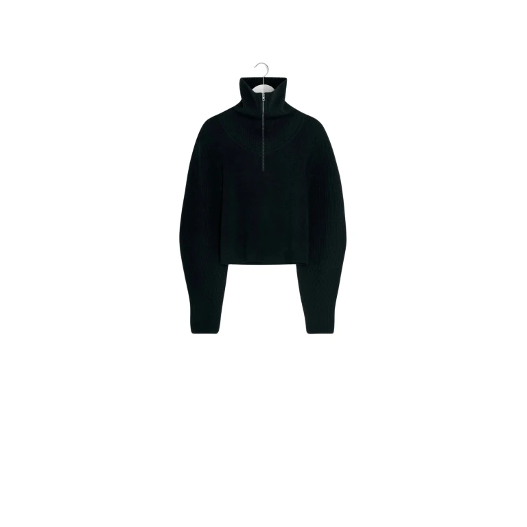 Lemaire Zipped Sweater - Knitwear - Parisian Minimalist Luxury at Luxury Shoes 