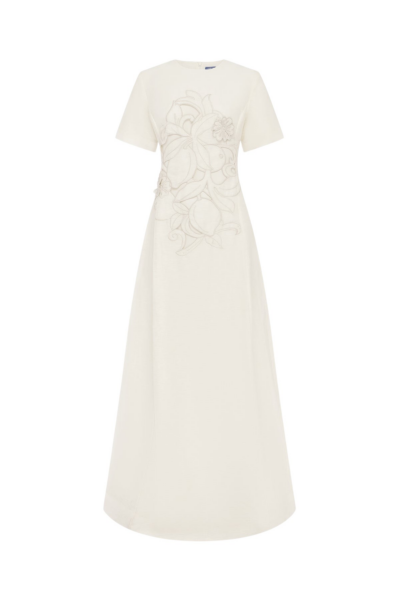 Leo Lin Alice Appliqué Short Sleeve Maxi Dress - Leo Lin Dress - Australian Luxury Fashion - Shop at Luxury Shoes 