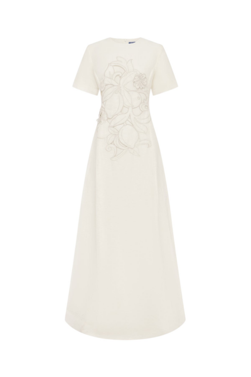 Leo Lin Alice Appliqué Short Sleeve Maxi Dress - Leo Lin Dress - Australian Luxury Fashion - Shop at Luxury Shoes 