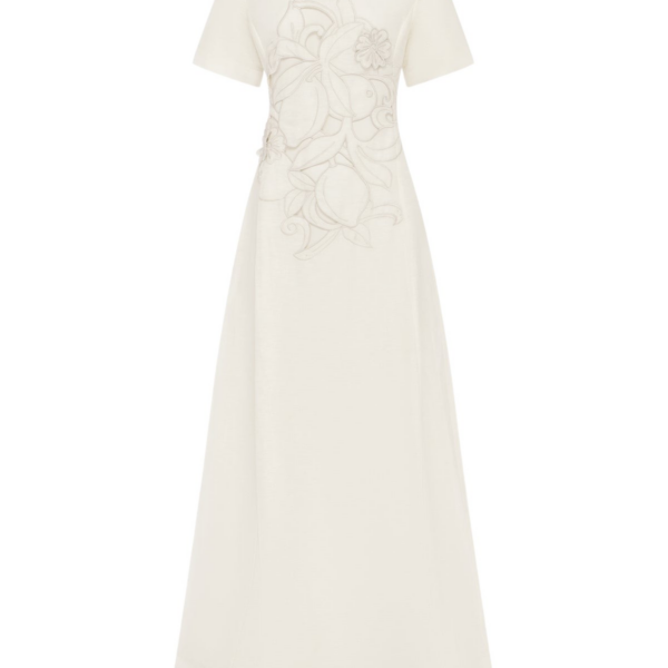 Leo Lin Alice Appliqué Short Sleeve Maxi Dress - Leo Lin Dress - Australian Luxury Fashion - Shop at Luxury Shoes 