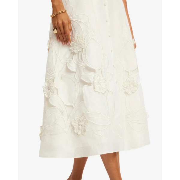 Leo Lin Aubrey Appliqué Shirt Midi Dress - Leo Lin Dress - Australian Luxury Fashion - Shop at Luxury Shoes 