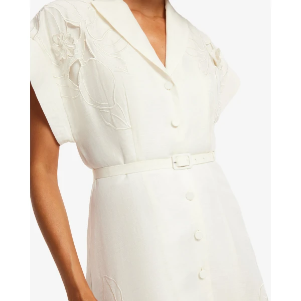 Leo Lin Aubrey Appliqué Shirt Midi Dress - Leo Lin Dress - Australian Luxury Fashion - Shop at Luxury Shoes 
