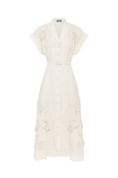 Leo Lin Aubrey Appliqué Shirt Midi Dress - Leo Lin Dress - Australian Luxury Fashion - Shop at Luxury Shoes 