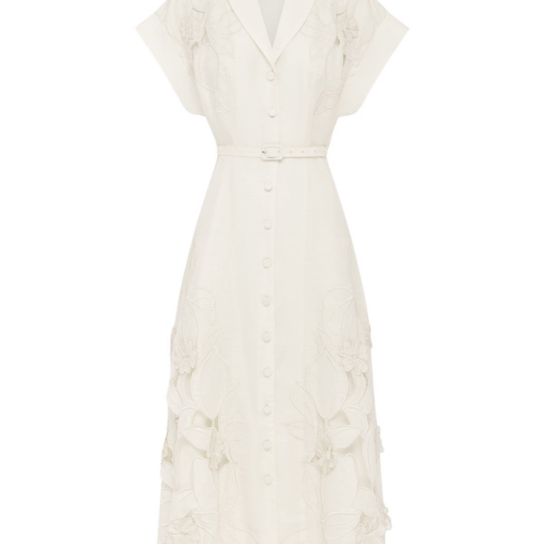 Leo Lin Aubrey Appliqué Shirt Midi Dress - Leo Lin Dress - Australian Luxury Fashion - Shop at Luxury Shoes 