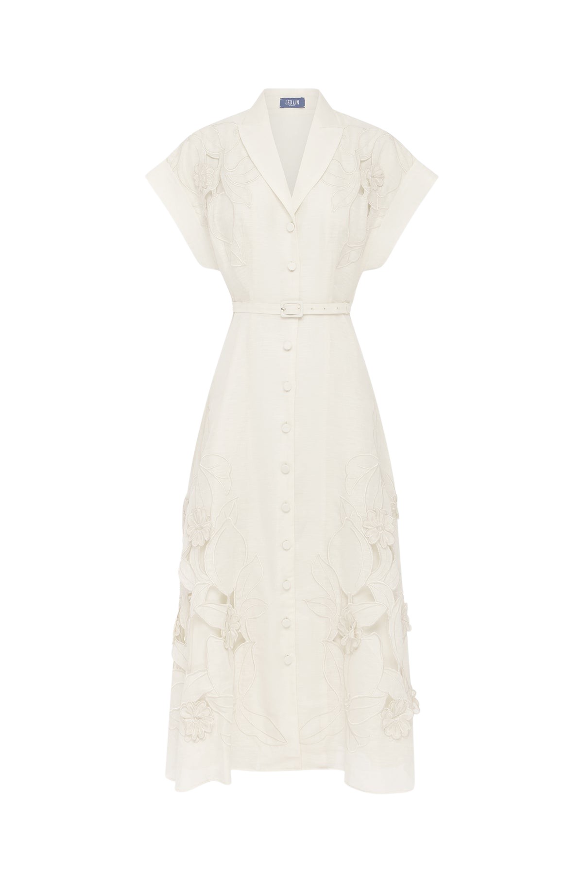 Leo-Lin-Aubrey41731_nobg Leo Lin Aubrey Appliqué Shirt Midi Dress - Leo Lin Dress - Australian Luxury Fashion - Shop at Luxury Shoes