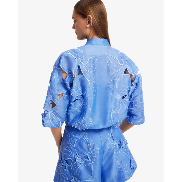 Leo Lin Brooklyn Appliqué Bow Puff Sleeve Top - Leo Lin Dress - Australian Luxury Fashion - Shop at Luxury Shoes 