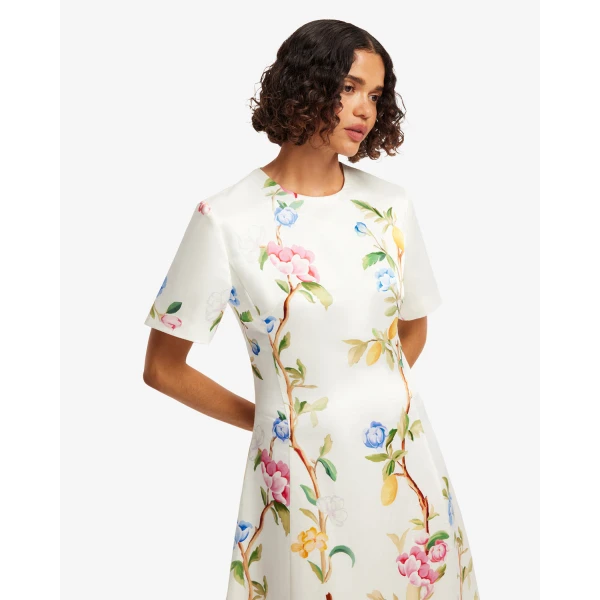 Leo Lin Caroline Short Sleeve Midi Dress - Leo Lin Dress - Australian Luxury Fashion - Shop at Luxury Shoes 