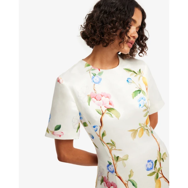 Leo Lin Caroline Short Sleeve Midi Dress - Leo Lin Dress - Australian Luxury Fashion - Shop at Luxury Shoes 