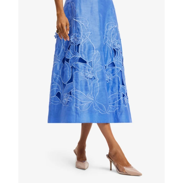 Leo Lin Cleo Appliqué Sleeveless Midi Dress - Leo Lin Dress - Australian Luxury Fashion - Shop at Luxury Shoes 