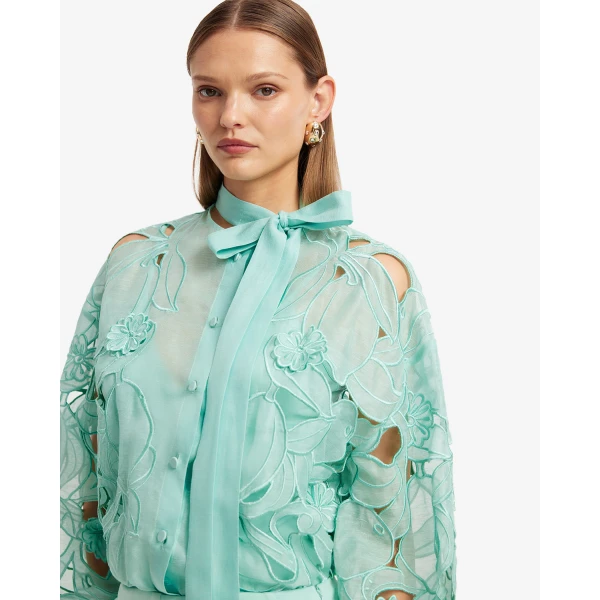 Leo Lin Elle Appliqué Blouse - Leo Lin Dress - Australian Luxury Fashion - Shop at Luxury Shoes 