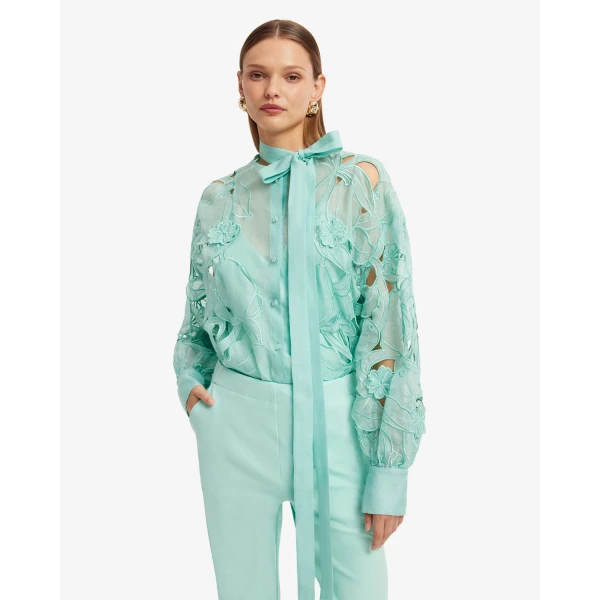 Leo Lin Elle Appliqué Blouse - Leo Lin Dress - Australian Luxury Fashion - Shop at Luxury Shoes 
