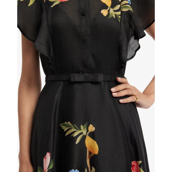 Leo Lin Elsie Flutter Sleeve Midi Dress - Leo Lin Dress - Australian Luxury Fashion - Shop at Luxury Shoes 