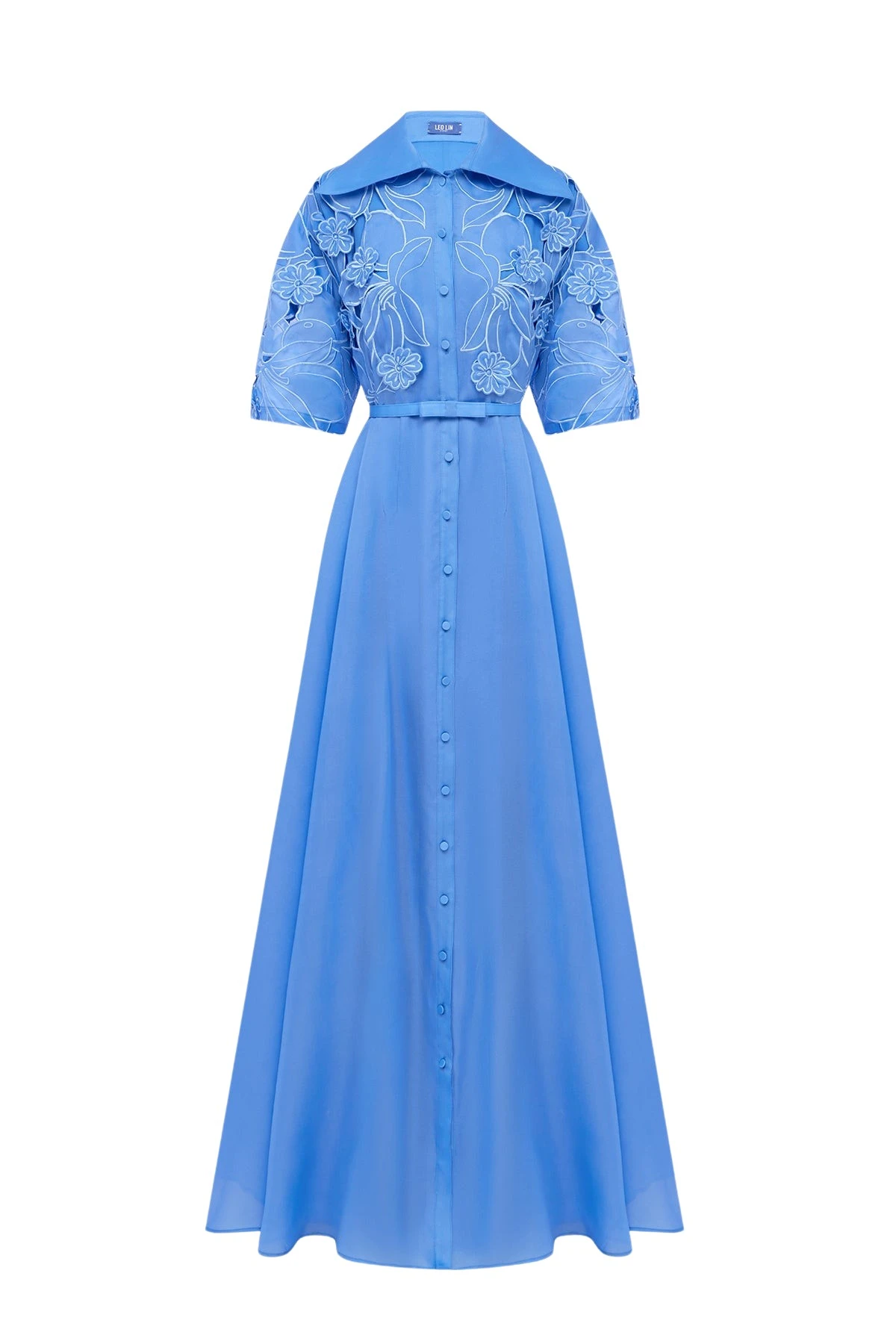 Leo-Lin-Junia74102_nobg Leo Lin Junia Appliqué Puff Sleeve Silk Gown