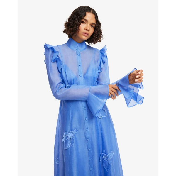Leo Lin Katrina Appliqué Butterfly Sleeve Midi Dress - Leo Lin Dress - Australian Luxury Fashion - Shop at Luxury Shoes 
