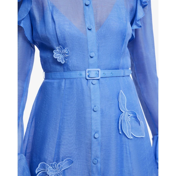 Leo Lin Katrina Appliqué Butterfly Sleeve Midi Dress - Leo Lin Dress - Australian Luxury Fashion - Shop at Luxury Shoes 