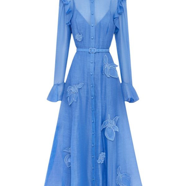 Leo Lin Katrina Appliqué Butterfly Sleeve Midi Dress - Leo Lin Dress - Australian Luxury Fashion - Shop at Luxury Shoes 