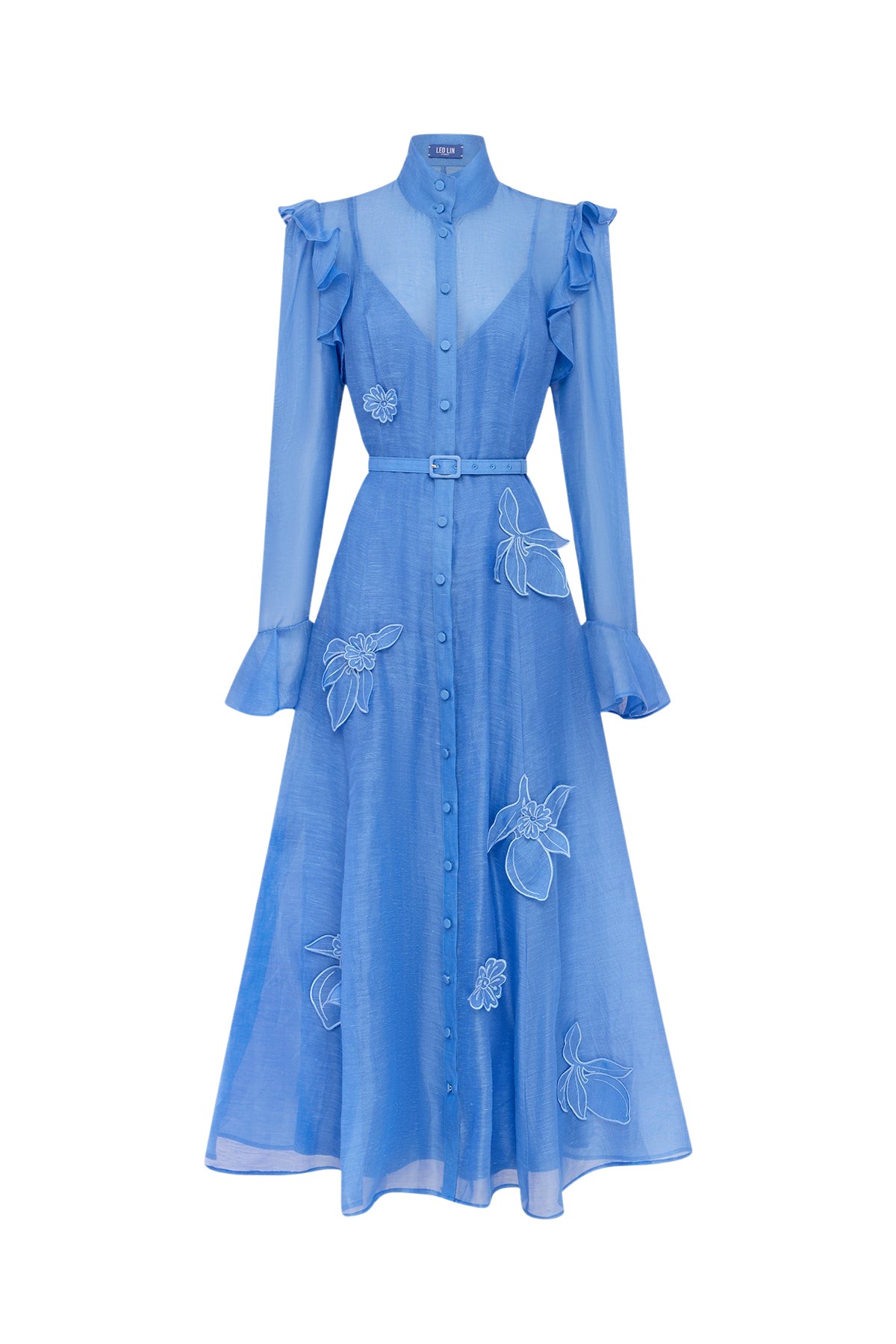 Leo-Lin-Katrina-870255_nobg Leo Lin Katrina Appliqué Butterfly Sleeve Midi Dress - Leo Lin Dress - Australian Luxury Fashion - Shop at Luxury Shoes