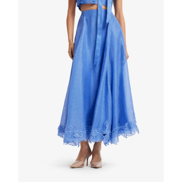 Leo Lin Leila Appliqué Midi Skirt - Leo Lin Dress - Australian Luxury Fashion - Shop at Luxury Shoes 