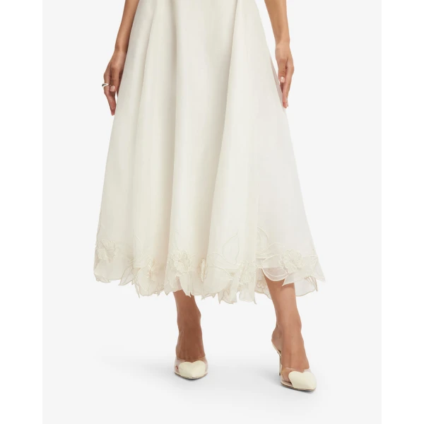 Leo Lin Leila Appliqué Midi Skirt - Leo Lin Dress - Australian Luxury Fashion - Shop at Luxury Shoes 