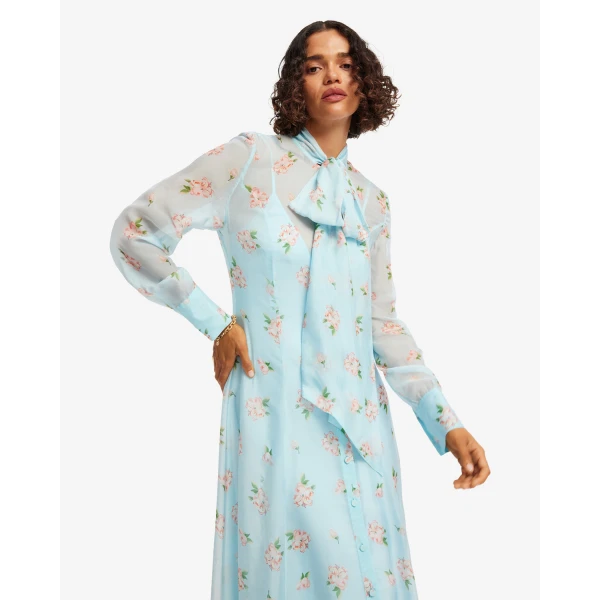 Leo Lin Lilith Tie Neck Maxi Dress - Leo Lin Dress - Australian Luxury Fashion - Shop at Luxury Shoes 