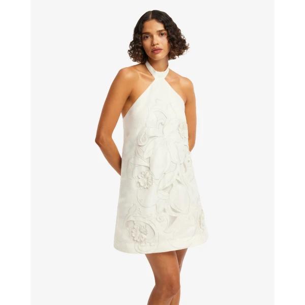 Leo Lin Lola Appliqué Halterneck Mini Dress - Leo Lin Dress - Australian Luxury Fashion - Shop at Luxury Shoes 