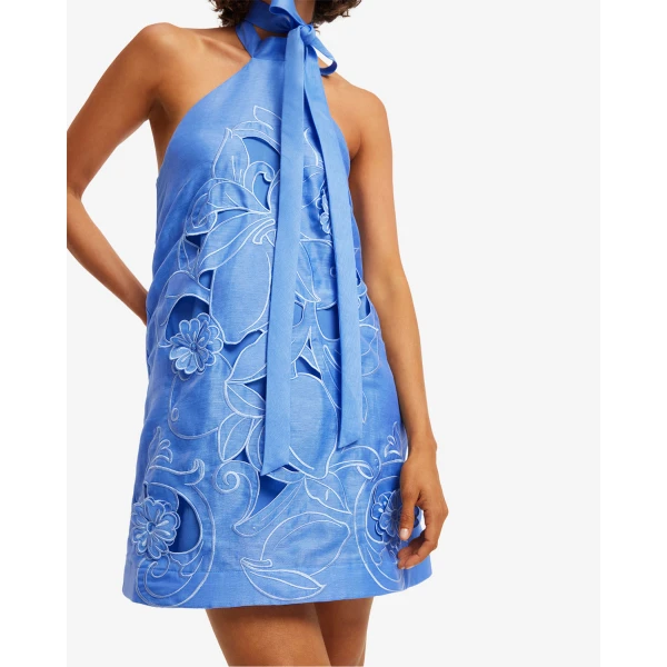 Leo Lin Lola Appliqué Halterneck Mini Dress - Leo Lin Dress - Australian Luxury Fashion - Shop at Luxury Shoes 