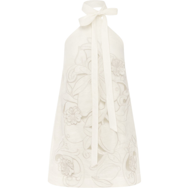 Leo Lin Lola Appliqué Halterneck Mini Dress