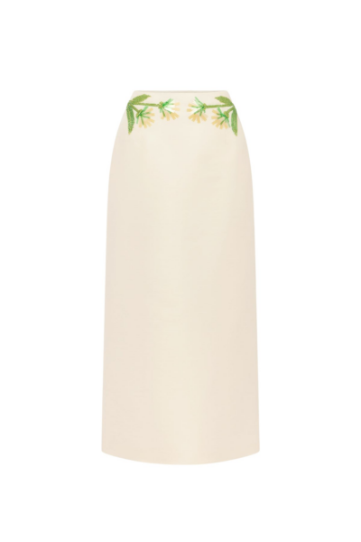 Leo Lin Quinn Embellished Wool Midi Skirt - Leo Lin Dress - Australian Luxury Fashion - Shop at Luxury Shoes 