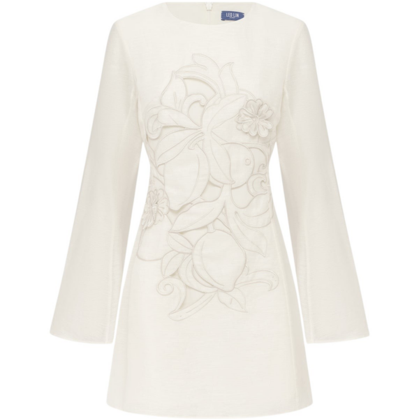 Leo Lin Suzanne Appliqué Bell Sleeve Mini Dress - Leo Lin Dress - Australian Luxury Fashion - Shop at Luxury Shoes 