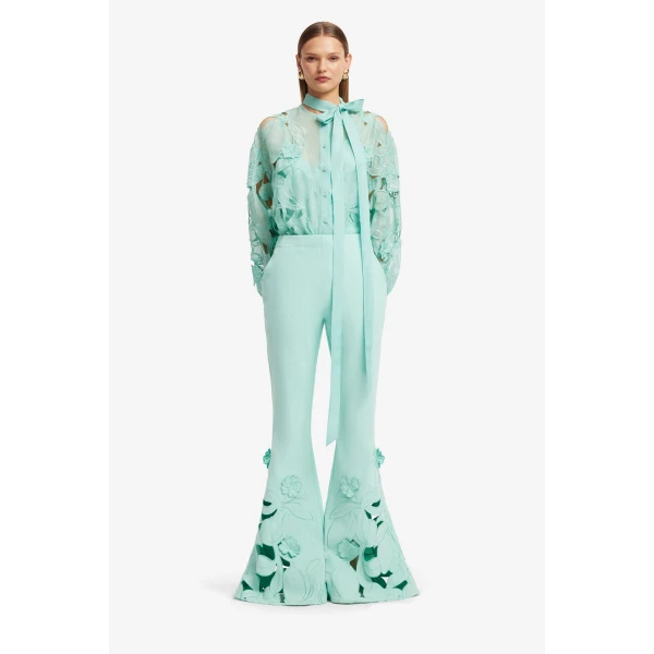 Leo Lin Vera Appliqué Flared Pants - Leo Lin Dress - Australian Luxury Fashion - Shop at Luxury Shoes 