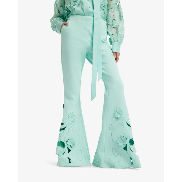 Leo Lin Vera Appliqué Flared Pants - Leo Lin Dress - Australian Luxury Fashion - Shop at Luxury Shoes 