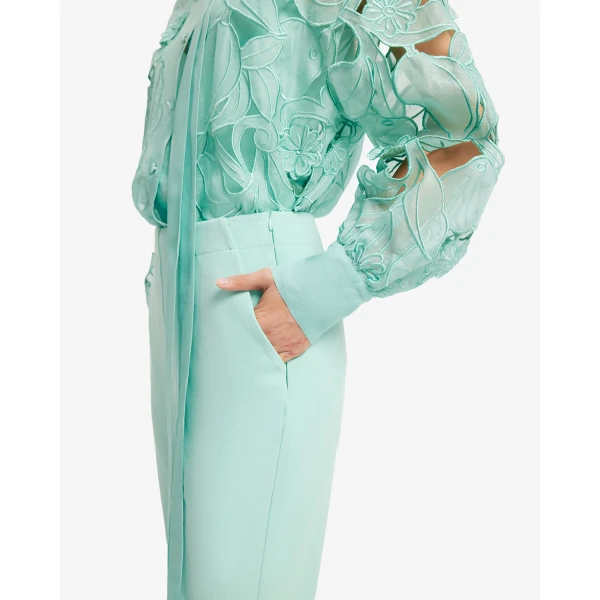 Leo Lin Vera Appliqué Flared Pants - Leo Lin Dress - Australian Luxury Fashion - Shop at Luxury Shoes 
