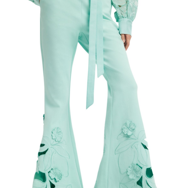 Leo Lin Vera Appliqué Flared Pants