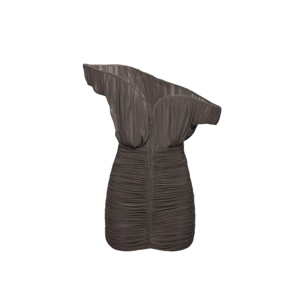 Magda Butrym Asymmetrical petal mini dress in brown