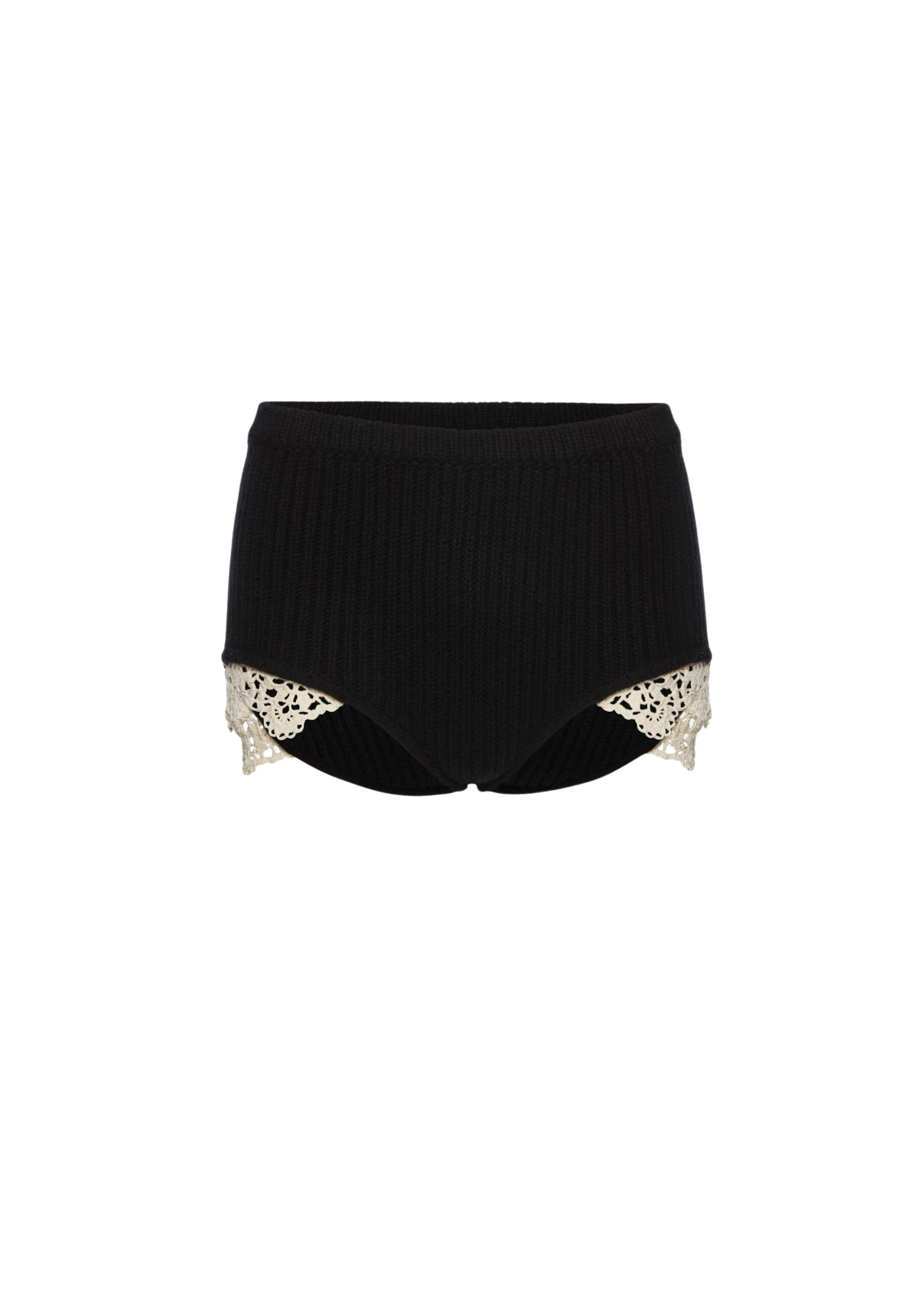 Magda-Butrym-Cashmere-crochet-trim-shorts-in-black-scaled58884_nobg Magda Butrym Cashmere crochet-trim shorts in black