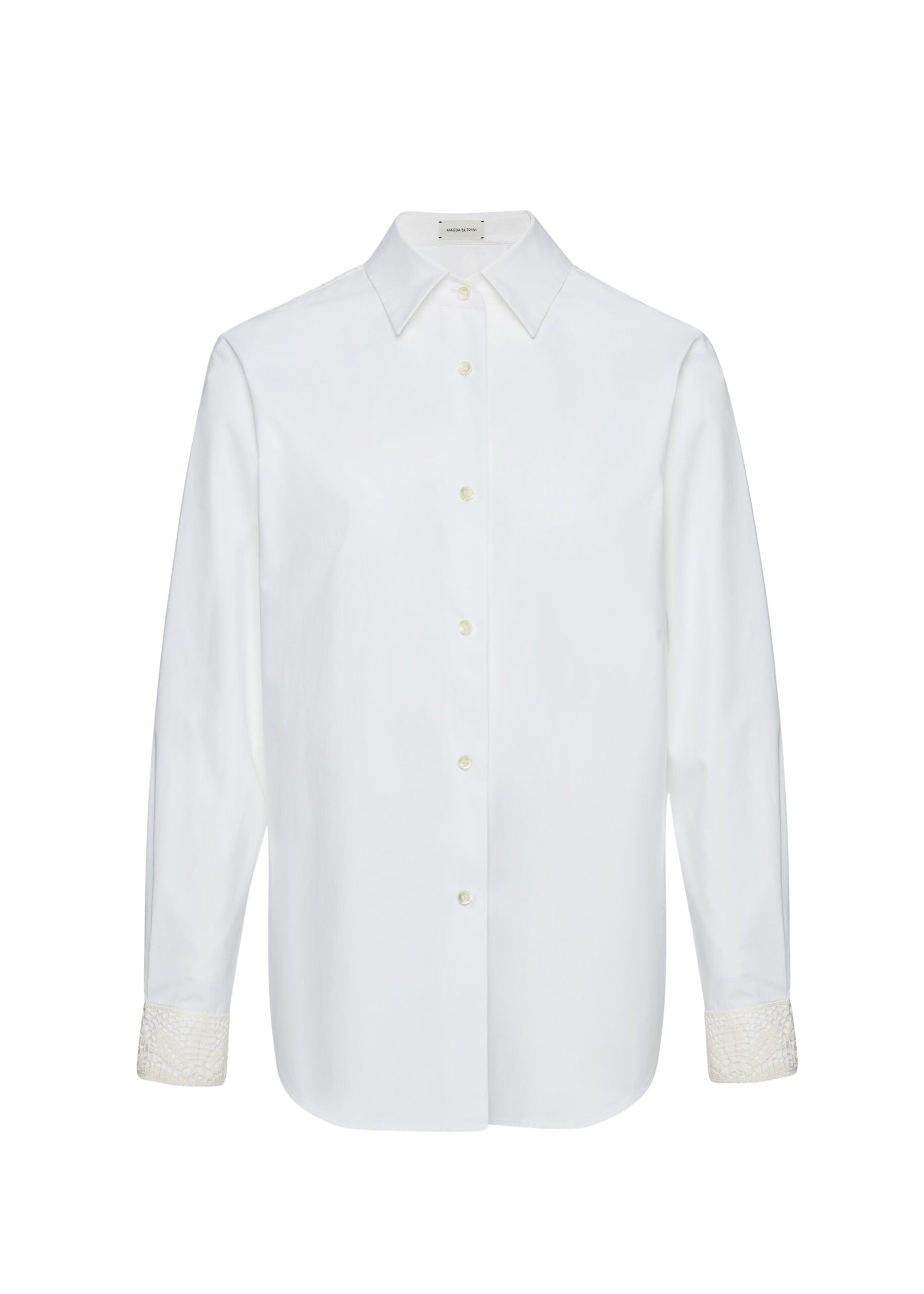 Magda Butrym Classic shirt with crochet detailing in white