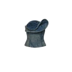 Magda Butrym Denim corset with sculptural neckline in vintage blue