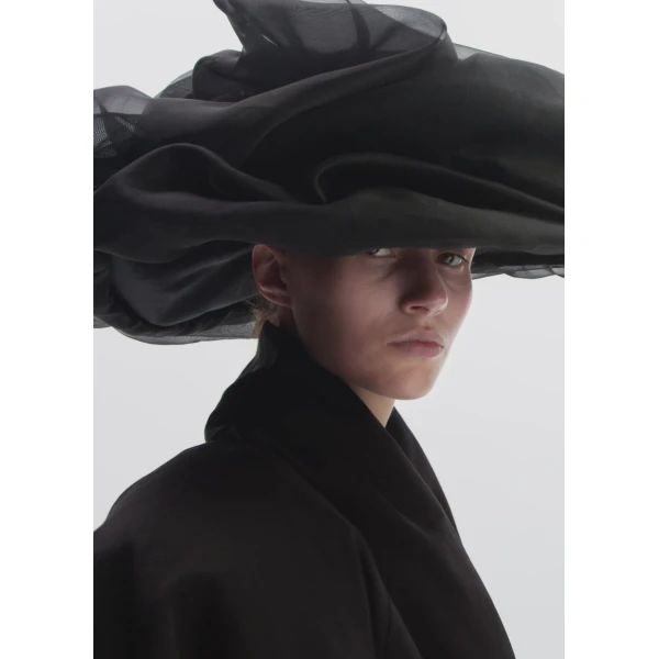 Magda Butrym Draped Collar Cotton And Silk Jacket In Black