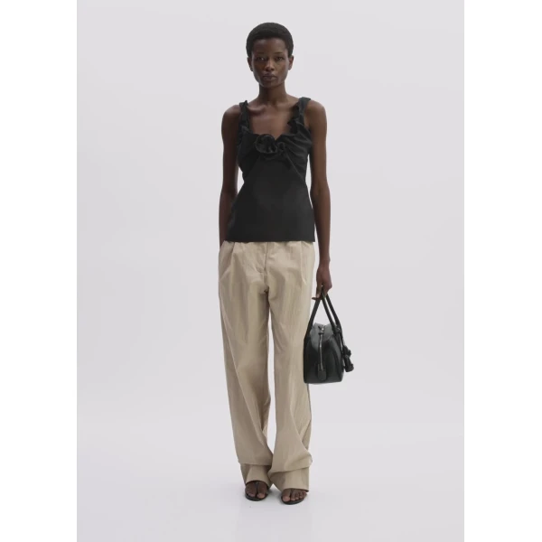 Magda Butrym Draped Neckline Top In Black